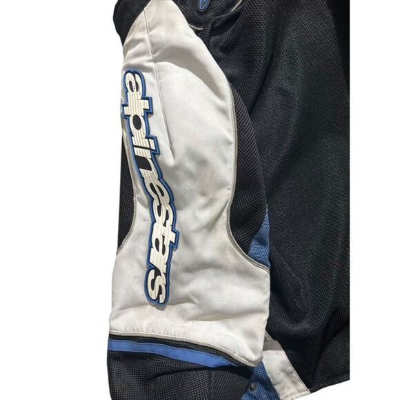 Alpinestars armored Motorcycle jacket black white Blue Tares Ware XL - Picture 10 of 16
